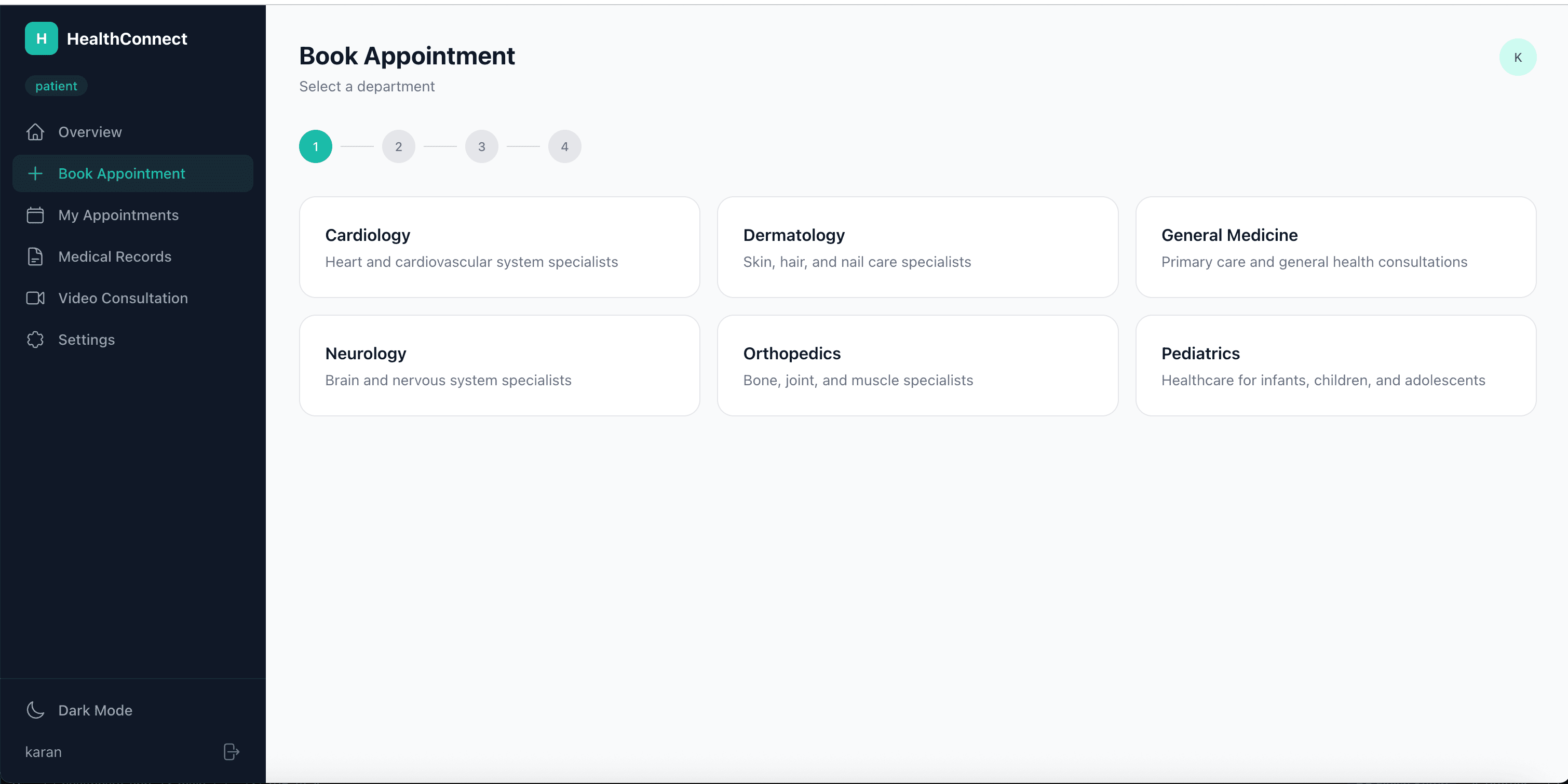 book appointment flow