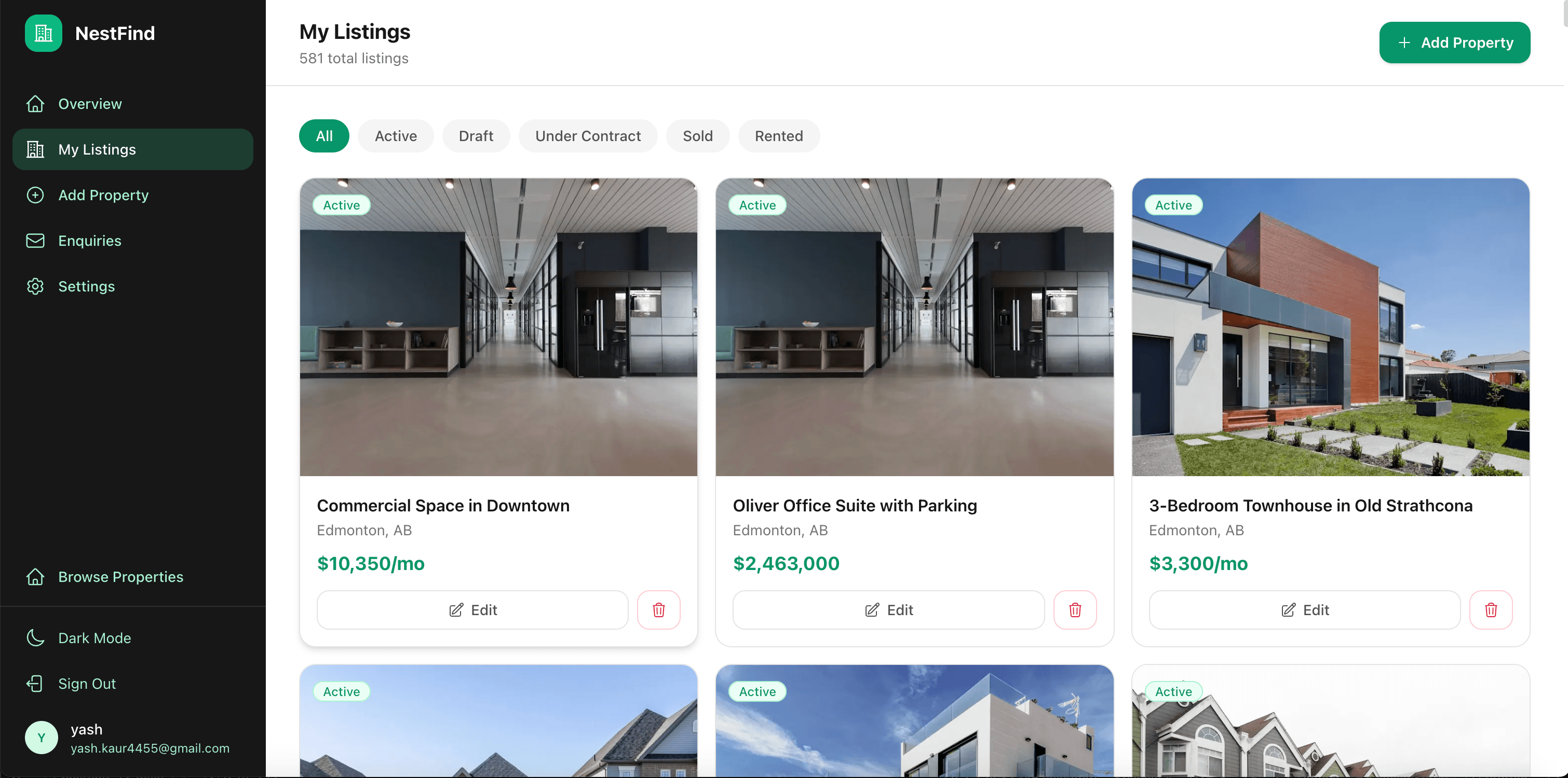 my listings management