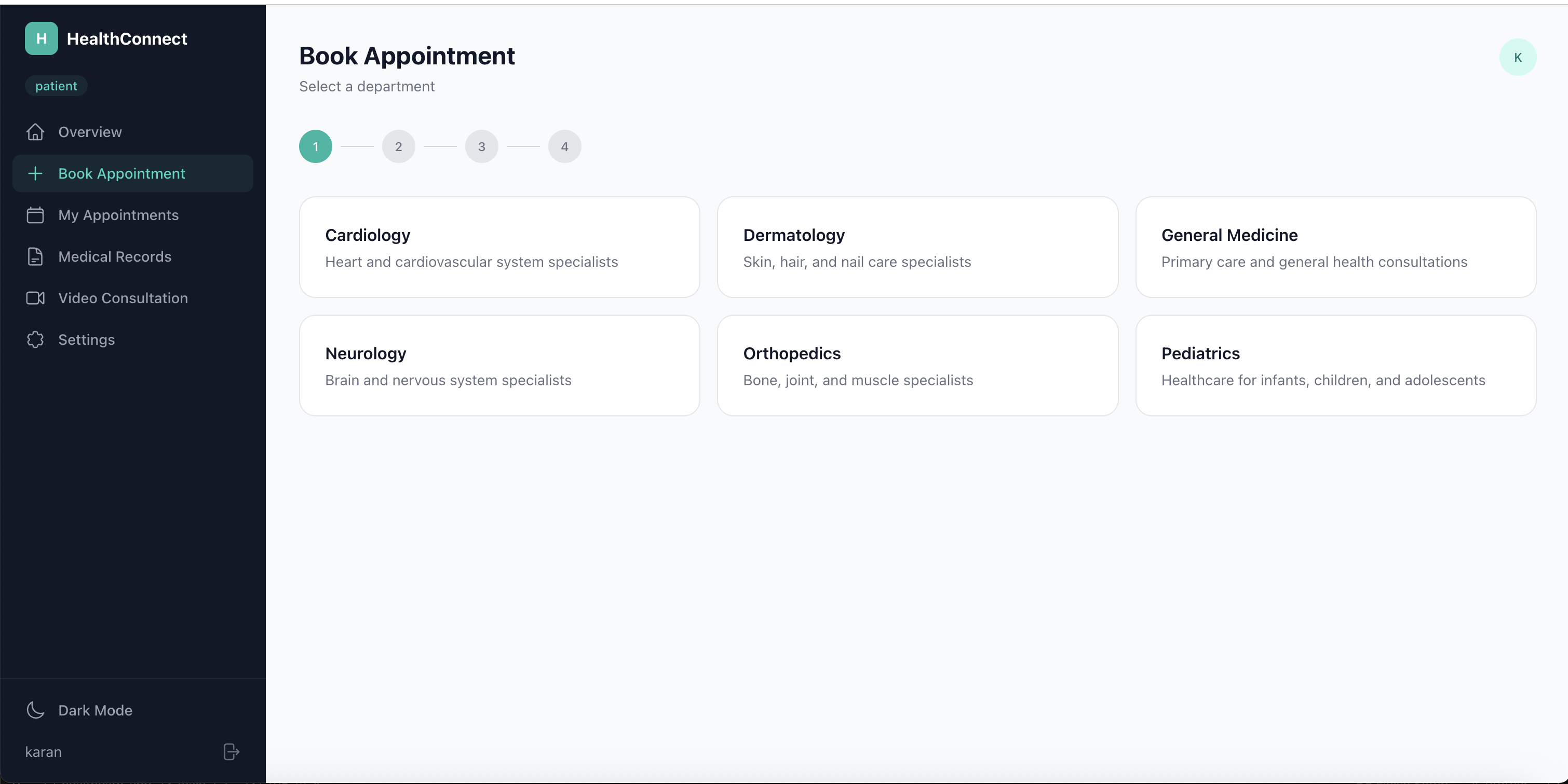 book appointment flow